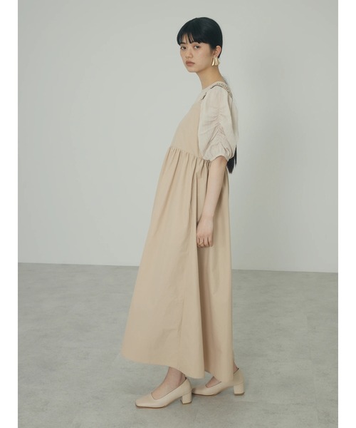 armonia（アルモニーア）の「a.肩ひもギャザーノースリワンピース（ワンピース・レディース・ブラック/ベージュ・FREE）」の12枚目の写真