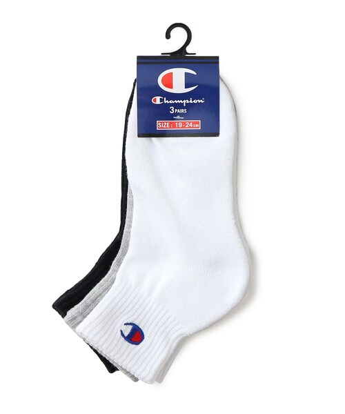 Champion(チャンピオン)の「【Champion/チャンピオン】クオーターレングス3足セット(ソックス/靴下・キッズ・ホワイト系その他7・00)」の1枚目の写真
