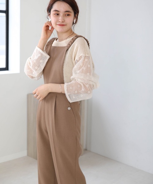 Bab（バブ）の「2WAY肩シャーリングサロペット（サロペット/オーバーオール・レディース・ベージュ/ブラック/モカ・M）」の20枚目の写真
