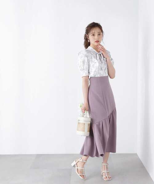 PROPORTION BODY DRESSING（プロポーションボディドレッシング）の「モノトーンブーケフラワーブラウス / 1213110411（シャツ/ブラウス・レディース・パープル/ホワイト系その他・SMALL/MEDIUM）」の15枚目の写真