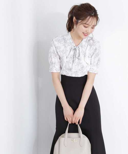 PROPORTION BODY DRESSING（プロポーションボディドレッシング）の「モノトーンブーケフラワーブラウス / 1213110411（シャツ/ブラウス・レディース・パープル/ホワイト系その他・SMALL/MEDIUM）」の10枚目の写真