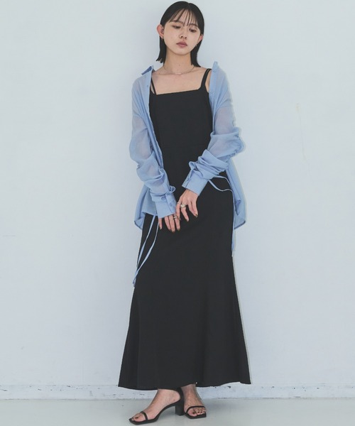 Aunt Marie's(アントマリーズ)の「ギャザースリーブオーバーシャツ(シャツ/ブラウス・レディース・ブラック/ブルー/ホワイト・FREE)」の9枚目の写真
