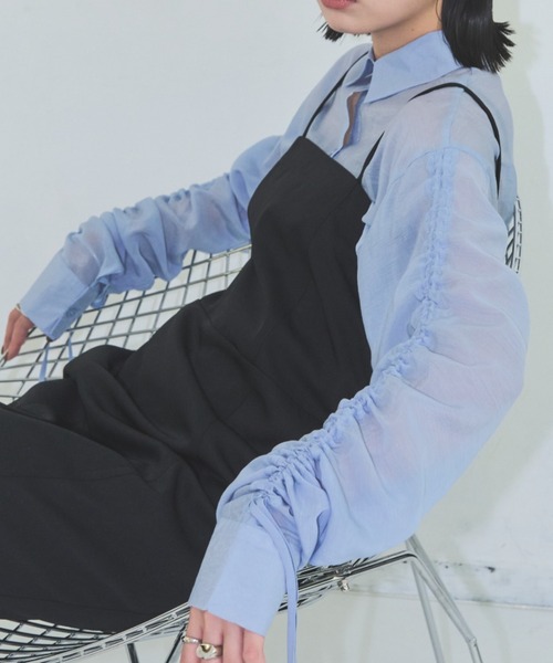 antonio marras / アントニオ マラス | カットオフカラー ギャザースリーブ フライフロント シャツ ブラウス | 44 | ブラック | レディース Yahoo!オークション - 「アントニオ マラス」ファッションの落札相場