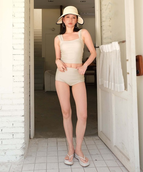 セール】ラッシュガード 付き ビスチェ風 タンキニ ビキニ 水着
