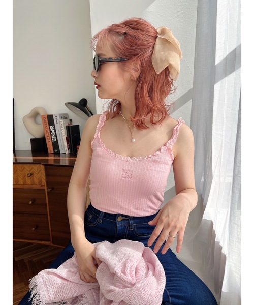 JUMELLE（ジュメロ）の「シアーリボンバレッタ（バレッタ/ヘアクリップ・レディース・ブラック/ベージュ・FREE）」の8枚目の写真