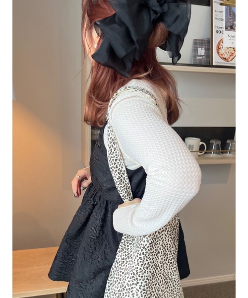 JUMELLE（ジュメロ）の「シアーリボンバレッタ（バレッタ/ヘアクリップ・レディース・ブラック/ベージュ・FREE）」の6枚目の写真