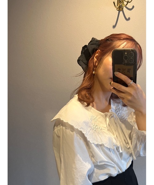 JUMELLE（ジュメロ）の「シアーリボンバレッタ（バレッタ/ヘアクリップ・レディース・ブラック/ベージュ・FREE）」の19枚目の写真