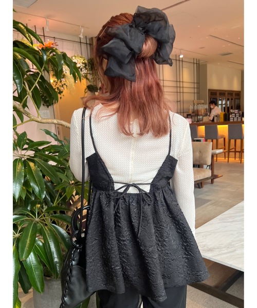 JUMELLE（ジュメロ）の「シアーリボンバレッタ（バレッタ/ヘアクリップ・レディース・ブラック/ベージュ・FREE）」の10枚目の写真