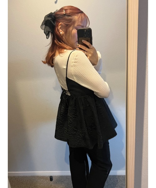 JUMELLE（ジュメロ）の「シアーリボンバレッタ（バレッタ/ヘアクリップ・レディース・ブラック/ベージュ・FREE）」の21枚目の写真