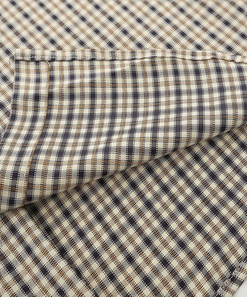 HOOK（フック）の「【HOOK】レトロ調刺繍入りチェック柄半袖シャツ (SS)（シャツ/ブラウス・メンズ・ブラック/イエロー・M/L/XL）」の7枚目の写真