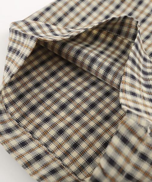 HOOK（フック）の「【HOOK】レトロ調刺繍入りチェック柄半袖シャツ (SS)（シャツ/ブラウス・メンズ・ブラック/イエロー・M/L/XL）」の8枚目の写真