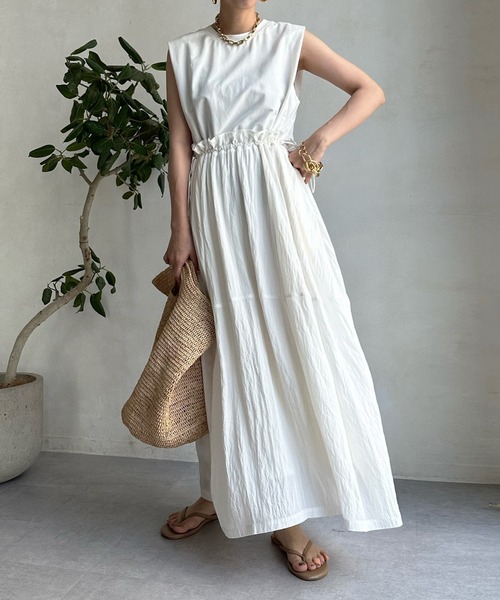 DouDou（ドゥドゥ）の「ドロストドッキングワンピース（ワンピース・レディース・ブラック/ホワイト・FREE）」の13枚目の写真