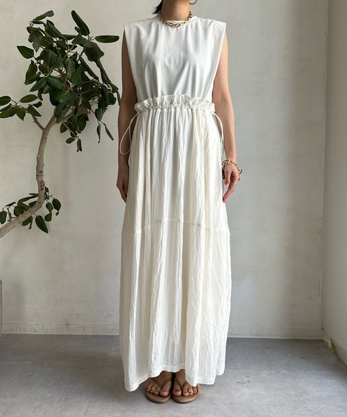 DouDou（ドゥドゥ）の「ドロストドッキングワンピース（ワンピース・レディース・ブラック/ホワイト・FREE）」の17枚目の写真