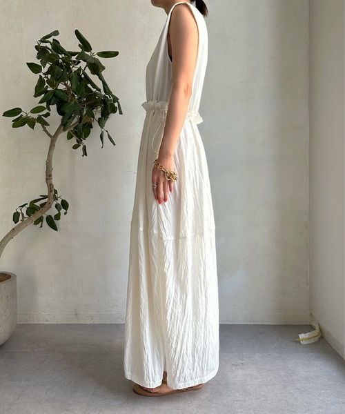 DouDou（ドゥドゥ）の「ドロストドッキングワンピース（ワンピース・レディース・ブラック/ホワイト・FREE）」の18枚目の写真