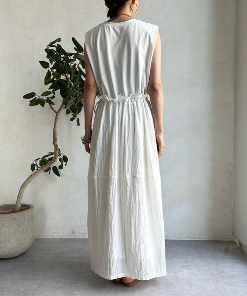 DouDou（ドゥドゥ）の「ドロストドッキングワンピース（ワンピース・レディース・ブラック/ホワイト・FREE）」の19枚目の写真