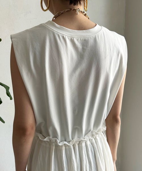 DouDou（ドゥドゥ）の「ドロストドッキングワンピース（ワンピース・レディース・ブラック/ホワイト・FREE）」の21枚目の写真