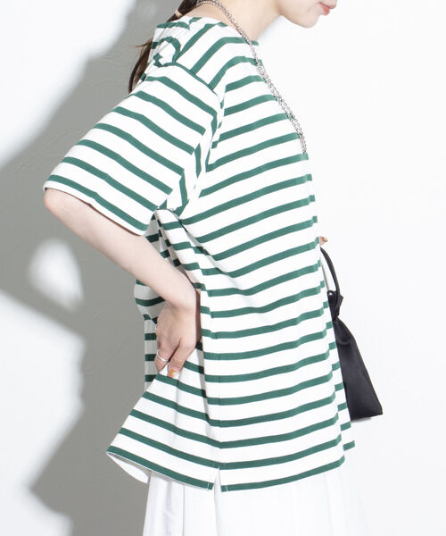 GLOSTER(グロスター)の「【GLOSTER/グロスター】バスクシャツ ボーダーTシャツ ショートスリーブ(Tシャツ/カットソー・メンズ・ネイビー/ホワイト系その他/グリーン系その他/ブルー系その他・S/M/L)」の16枚目の写真