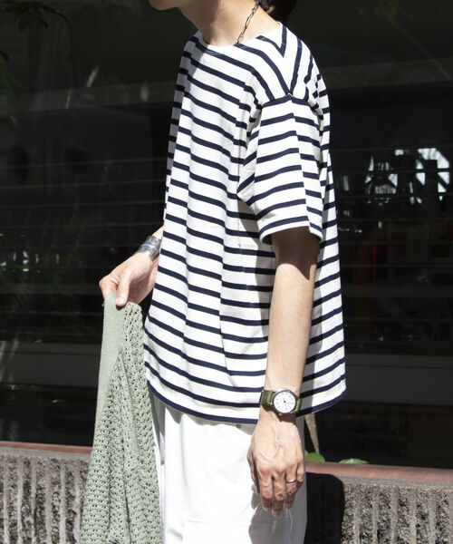 GLOSTER(グロスター)の「【GLOSTER/グロスター】バスクシャツ ボーダーTシャツ ショートスリーブ(Tシャツ/カットソー・メンズ・ネイビー/ホワイト系その他/グリーン系その他/ブルー系その他・S/M/L)」の12枚目の写真