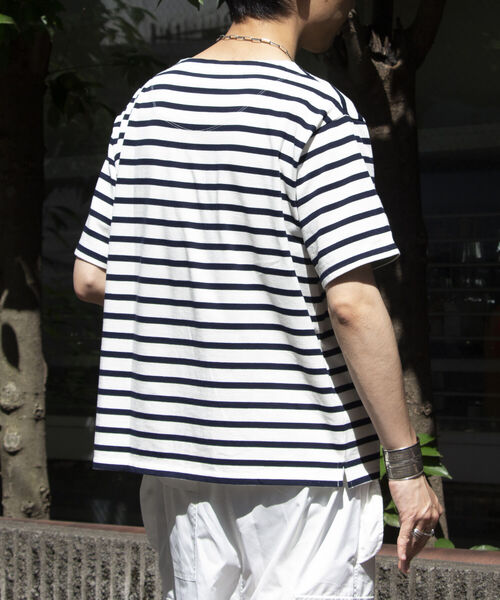 GLOSTER(グロスター)の「【GLOSTER/グロスター】バスクシャツ ボーダーTシャツ ショートスリーブ(Tシャツ/カットソー・メンズ・ネイビー/ホワイト系その他/グリーン系その他/ブルー系その他・S/M/L)」の19枚目の写真