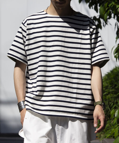 GLOSTER(グロスター)の「【GLOSTER/グロスター】バスクシャツ ボーダーTシャツ ショートスリーブ(Tシャツ/カットソー・メンズ・ネイビー/ホワイト系その他/グリーン系その他/ブルー系その他・S/M/L)」の20枚目の写真