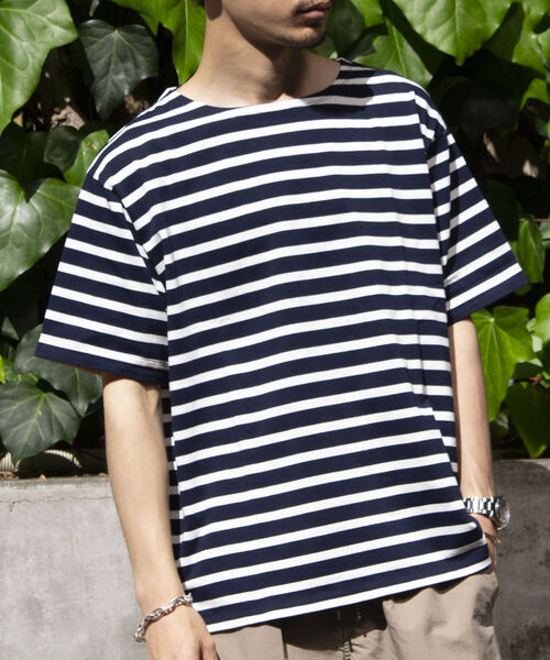 GLOSTER(グロスター)の「【GLOSTER/グロスター】バスクシャツ ボーダーTシャツ ショートスリーブ(Tシャツ/カットソー・メンズ・ネイビー/ホワイト系その他/グリーン系その他/ブルー系その他・S/M/L)」の14枚目の写真