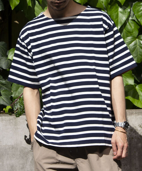 GLOSTER(グロスター)の「【GLOSTER/グロスター】バスクシャツ ボーダーTシャツ ショートスリーブ(Tシャツ/カットソー・メンズ・ネイビー/ホワイト系その他/グリーン系その他/ブルー系その他・S/M/L)」の21枚目の写真