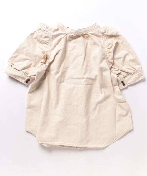 FREE'S MART（フリーズマート）の「肩フリルスキッパー半袖デニムブラウス（シャツ/ブラウス・レディース・ホワイト系その他/ブルー系その他2/ダークネイビー・FREE）」の4枚目の写真