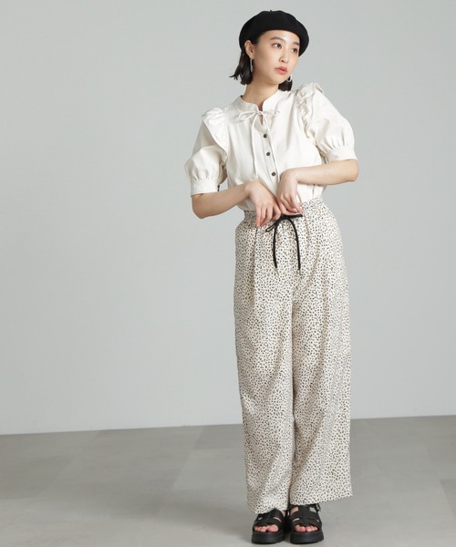 FREE'S MART（フリーズマート）の「肩フリルスキッパー半袖デニムブラウス（シャツ/ブラウス・レディース・ホワイト系その他/ブルー系その他2/ダークネイビー・FREE）」の7枚目の写真