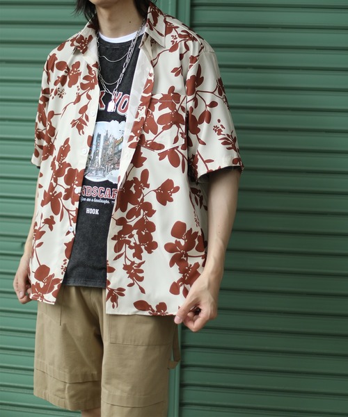 HOOK(フック)の「【HOOK】古着風油絵総柄ビッグシャツ (SS)(シャツ/ブラウス・メンズ・ブルー系その他/ミント/ラベンダー/ネイビー/グリーン/ホワイト/ブルー/ライトブルー/ライトベージュ・L/M/XL)」の3枚目の写真