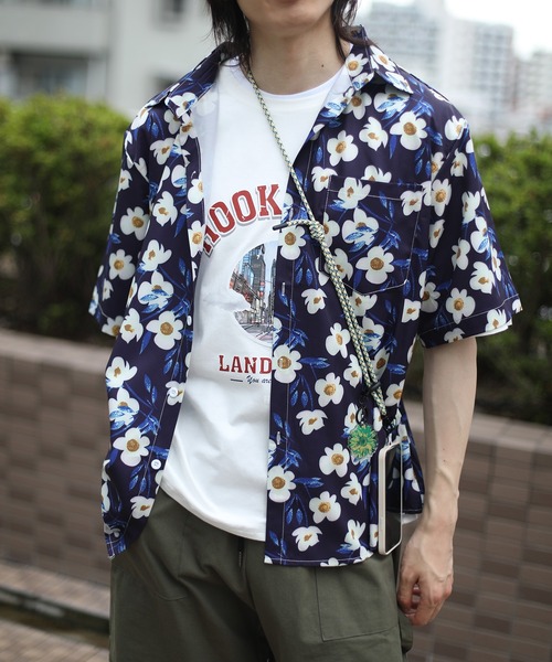 HOOK(フック)の「【HOOK】古着風油絵総柄ビッグシャツ (SS)(シャツ/ブラウス・メンズ・ブルー系その他/ミント/ラベンダー/ネイビー/グリーン/ホワイト/ブルー/ライトブルー/ライトベージュ・L/M/XL)」の19枚目の写真