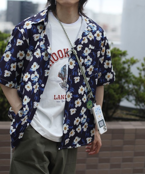 HOOK(フック)の「【HOOK】古着風油絵総柄ビッグシャツ (SS)(シャツ/ブラウス・メンズ・ブルー系その他/ミント/ラベンダー/ネイビー/グリーン/ホワイト/ブルー/ライトブルー/ライトベージュ・L/M/XL)」の22枚目の写真
