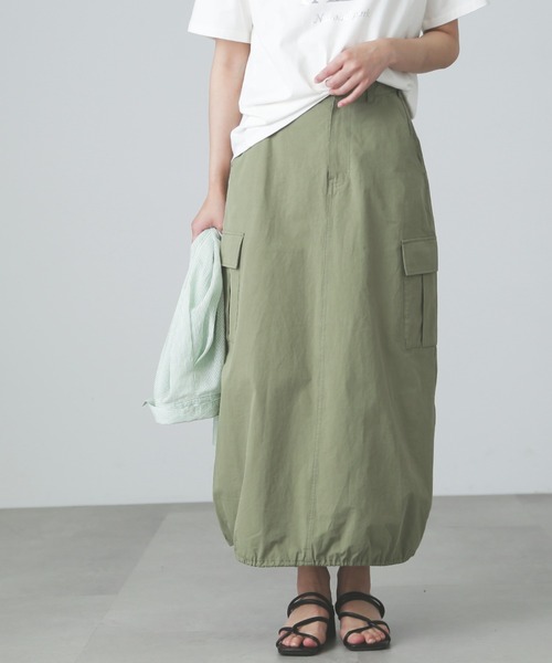 FREE'S MART（フリーズマート）の「◆裾ドロストカーゴスカート（スカート・レディース・カーキ/ブラック/ホワイト・SMALL/MEDIUM）」の3枚目の写真
