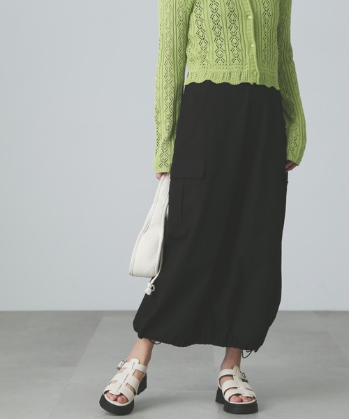 FREE'S MART（フリーズマート）の「◆裾ドロストカーゴスカート（スカート・レディース・カーキ/ブラック/ホワイト・SMALL/MEDIUM）」の9枚目の写真