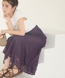 NATURAL BEAUTY BASIC | ◇リーフ柄レーススカート(スカート)