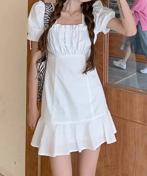 Nia（ニア）の「Nia(ニア)/パフスリーブフレンチミニワンピース