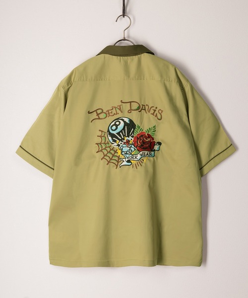BEN DAVIS（ベンデイビス）の「【BENDAVIS／ベンデイビス】GOOD LUCK SHIRTS エイトボール＆タトゥーグラフィックオープンカラーシャツ/ボーリングシャツ/ワンポイント/バックデザイン/ビッグシルエット（シャツ/ブラウス・メンズ・オレンジ/マスタード/ホワイト/ブラック/ブラック系その他・M/L/XL）」の13枚目の写真