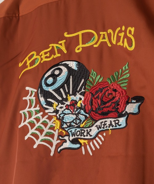 BEN DAVIS（ベンデイビス）の「【BENDAVIS／ベンデイビス】GOOD LUCK SHIRTS エイトボール＆タトゥーグラフィックオープンカラーシャツ/ボーリングシャツ/ワンポイント/バックデザイン/ビッグシルエット（シャツ/ブラウス・メンズ・オレンジ/マスタード/ホワイト/ブラック/ブラック系その他・M/L/XL）」の19枚目の写真