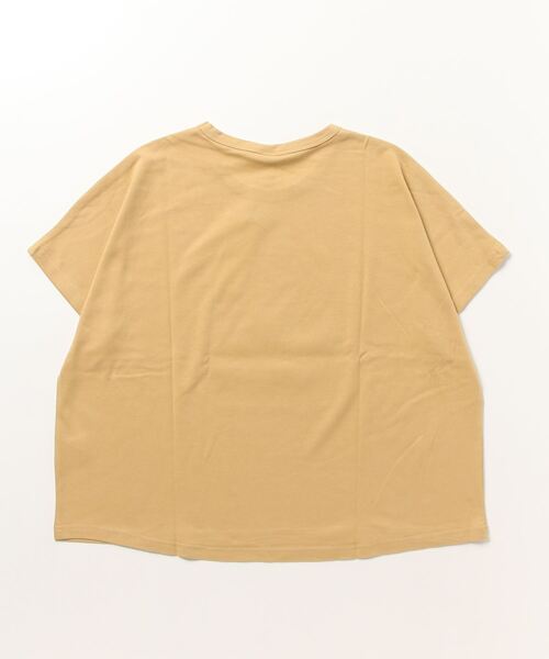 Emago（イマゴ）の「EMAGO 水彩植物プリント半袖Tシャツ（Tシャツ/カットソー・レディース・マスタード/パープル/ホワイト・FREE）」の4枚目の写真
