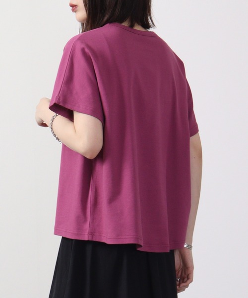 Emago（イマゴ）の「EMAGO 水彩植物プリント半袖Tシャツ（Tシャツ/カットソー・レディース・マスタード/パープル/ホワイト・FREE）」の11枚目の写真