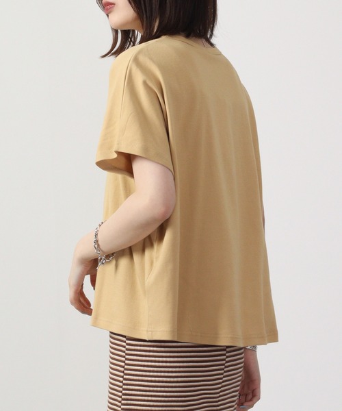 Emago（イマゴ）の「EMAGO 水彩植物プリント半袖Tシャツ（Tシャツ/カットソー・レディース・マスタード/パープル/ホワイト・FREE）」の19枚目の写真