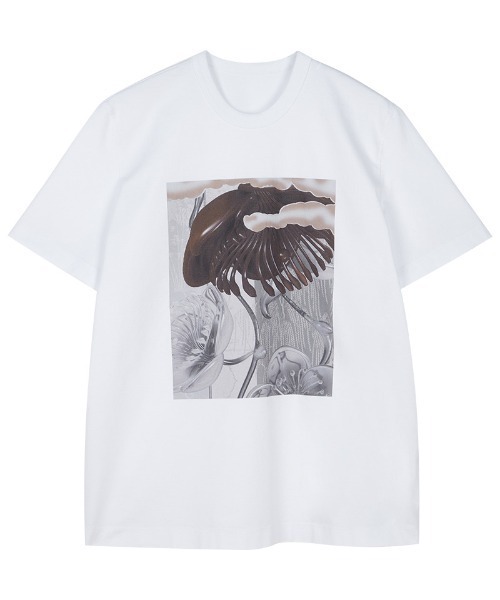 JNBY（ジェーエヌビーワイ）の「Electronic Plum-print Cotton T-shirt（Tシャツ/カットソー・レディース・ブラック/ホワイト・36/38/40）」の10枚目の写真