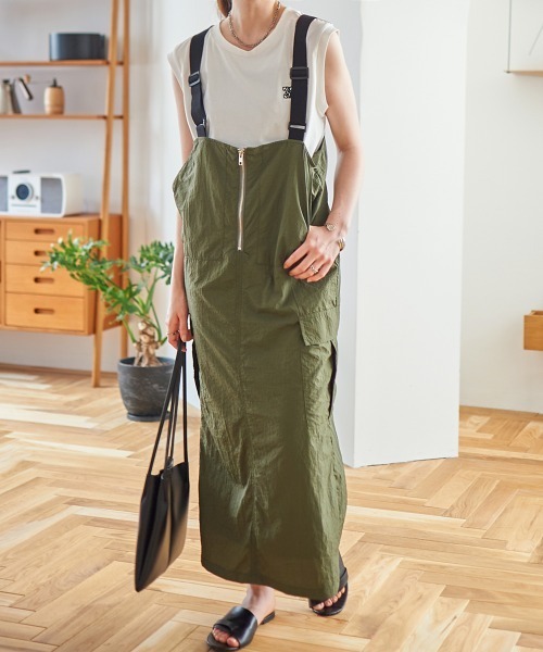 セール】ミリタリージャンパースカート(裏地付き)（ジャンパースカート  