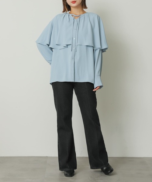 セール】フリルケープブラウス（シャツ/ブラウス）｜SENSE OF PLACE by