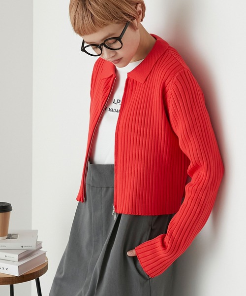 forksy.（フォルクシー）の「【forksy.】ショート丈ドライバーズニット