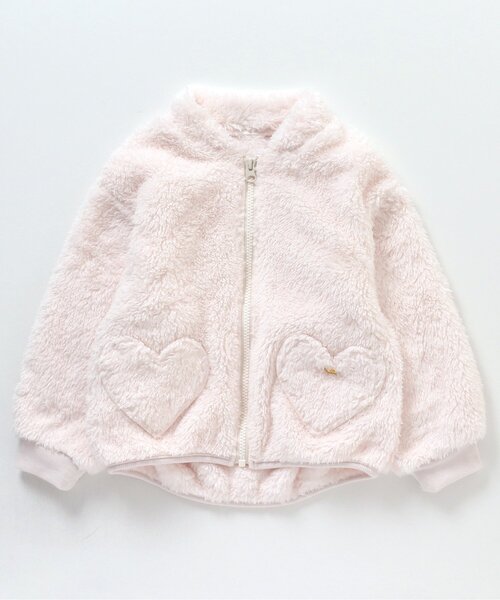 apres les cours（アプレレクール）の「ハートポケットファーフリースジャケット（その他アウター・キッズ・ラベンダー/アイボリー・120/130/100/80/110/140/90）」の8枚目の写真