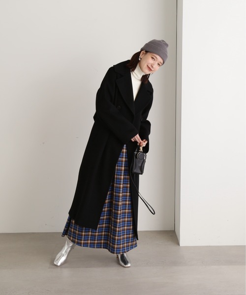 N.（N. Natural Beauty Basic）（エヌエヌナチュラルビューティーベーシック）の「【S Size Line】◆ビーバーメルトントレンチカラーコート（チェスターコート・レディース・グレー/ブラック/アイボリー・SMALL/MEDIUM）」の8枚目の写真