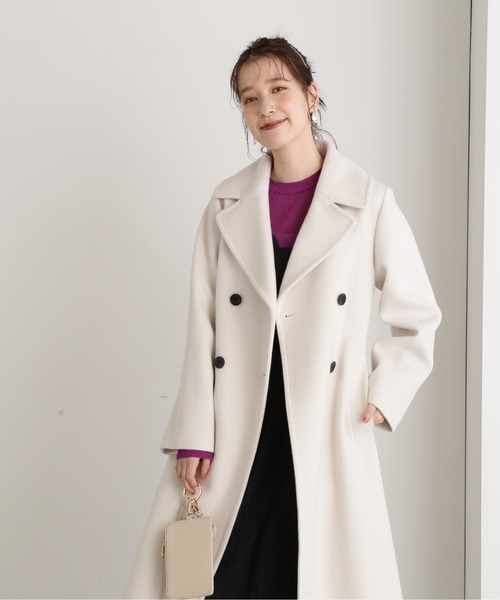 N.（N. Natural Beauty Basic）（エヌエヌナチュラルビューティーベーシック）の「【S Size Line】◆ビーバーメルトントレンチカラーコート（チェスターコート・レディース・グレー/ブラック/アイボリー・SMALL/MEDIUM）」の14枚目の写真