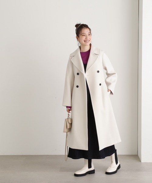 N.（N. Natural Beauty Basic）（エヌエヌナチュラルビューティーベーシック）の「【S Size Line】◆ビーバーメルトントレンチカラーコート（チェスターコート・レディース・グレー/ブラック/アイボリー・SMALL/MEDIUM）」の15枚目の写真