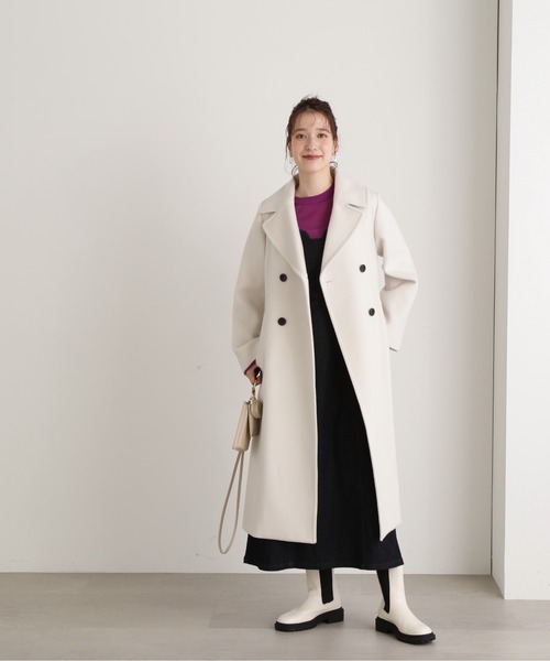 N.（N. Natural Beauty Basic）（エヌエヌナチュラルビューティーベーシック）の「【S Size Line】◆ビーバーメルトントレンチカラーコート（チェスターコート・レディース・グレー/ブラック/アイボリー・SMALL/MEDIUM）」の17枚目の写真