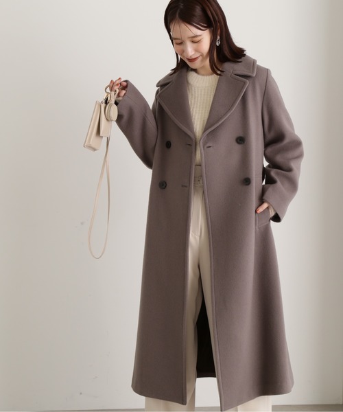 N.（N. Natural Beauty Basic）（エヌエヌナチュラルビューティーベーシック）の「【S Size Line】◆ビーバーメルトントレンチカラーコート（チェスターコート・レディース・グレー/ブラック/アイボリー・SMALL/MEDIUM）」の21枚目の写真